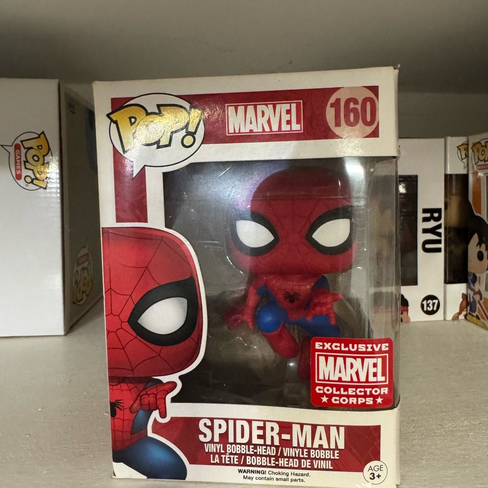 Marvel Spider-Man Pop! Vinyl Bobble-Head collectors corp #160